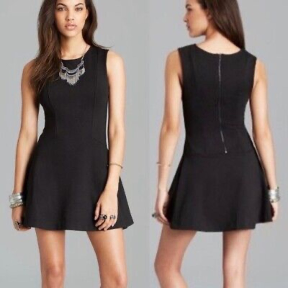 Free People Black Cha Cha Mini Dress